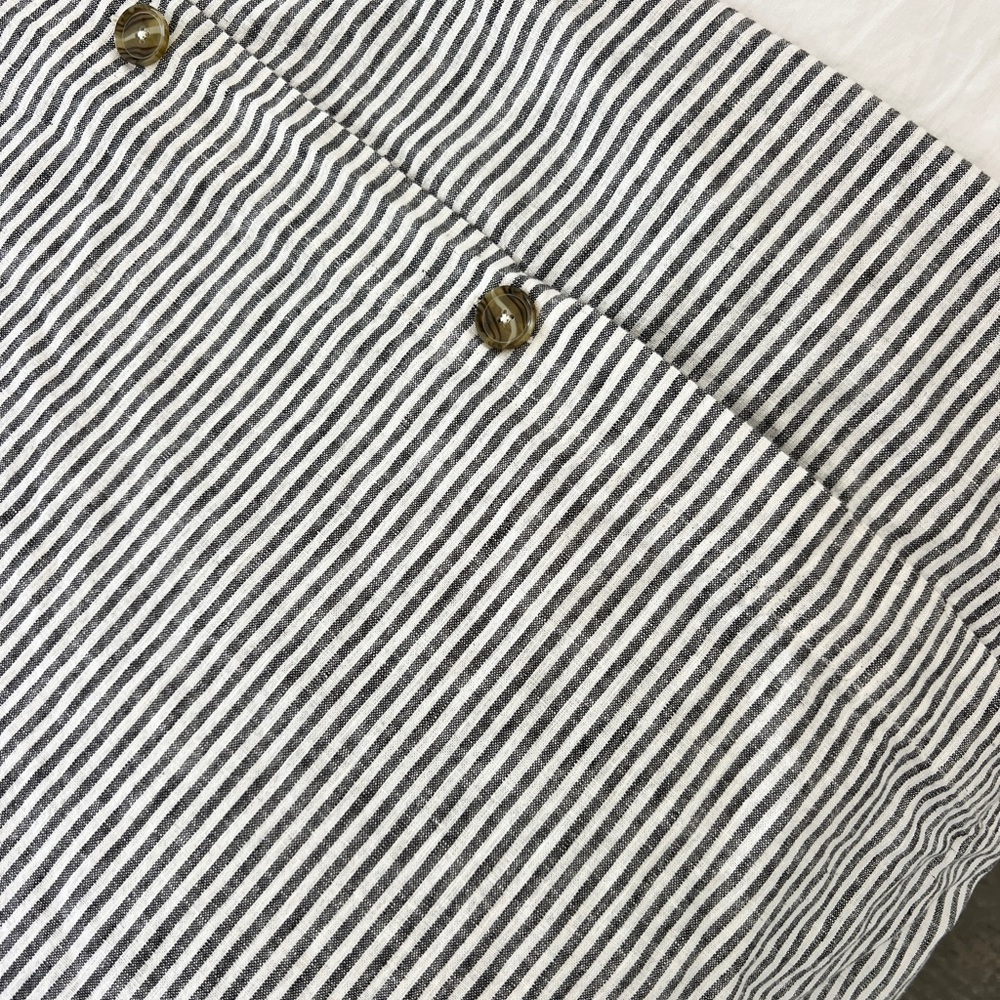 Pottery Barn Wheaton Grey Striped Linen/Cotton Duvet Cover